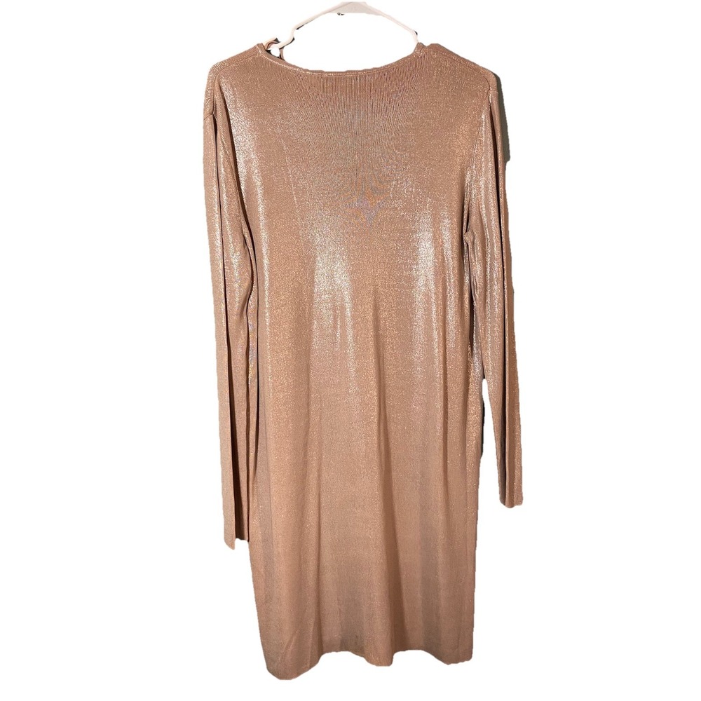 COS Women's Metallic Pink Dress Long Sleeve Size Small Midi Viscose - Picture 3 of 9